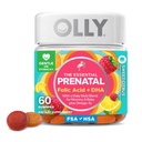 OLLY Prenatal Multivitamiini Gummy, tukee tervettä kasvua ja aivojen kehitystä, Foolihappo, D-vitamiini, Omega 3 DHA, pureskeltava täydentää, Citrus Berry Flavor, 30 päivän tarjonta - 60