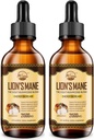 Nature's live Lions Mane Supplement, Liquid Mushroom Extract Drops, 8 Sienet Complex Immunet System, Muisti, Focus Boost, Sieni täydentää leijonan Mane, Cordyceps, Reishi, Vegan, 2 Pack