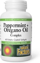 Luonnollinen tekijä, Piparminttu ja Oregano Oil Complex, Ruoansulatuskanavan terveyslääke, 60 pehmogeeliä