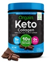 Orgain Keto Collagen Protein Powder, Chocolate - 10g Grass Fed Hydrolyzed Collagen Peptides for Women & Men, Tyyppi I & III, 5g MCT Oil - Hiukset, iho, kynsi & niveltuki, ei-GMO, Gluteeniton - 0,88lb