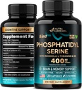 Fosfatidyyliseriini 400 mg L-Theaniinilla, magnesiumilla ja B6-vitamiinilla Rhodiola Rosea - aivot, muisti ja painopiste - Certified non-GMO, Luonnollisesti tuotetut ja biologisesti käytettävissä - Valmistettu Yhdysvalloissa - 120 Сapsulia