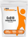 BulkSuplements.com Coenzyme Q10 Powder - Coenzyme Q10 200mg Supplement, Nutritional Supplement - Gluten Free, 200mg per Serving, 500g (1,1 lbs) (Pakkaus 1)