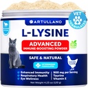 L-Lysine Cats - Lysiini Powder Supplement - 900mg / serving - Immuunituki Kissat ja kissat - Aivastelu, Runny Nenä, Siristävä, Vesisilmät, Kylmä, Silmän toiminta, Hengitysterveys - kanssa Tauriini