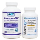 Serracor- NK (300) & Serra- RX 260,000 SU (120) - arpikudosta Bundle - Happo- resistant Serrapeptaasi Proteolyyttinen systeeminen Enzyme