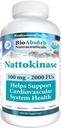 Bio Absorb Nattokinaasi Supplement. 100 mg, 2000 FU:ta. 400 päivän toimitus.