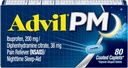 Advil PM Pain Reliever ja Nighttime Sleep Aid, Pain Medicine kanssa Ibuprofeeni kivunlievitys ja difenhydramiini Sitrate varten uniapu - 80 Count (Pakkaus 2)