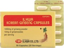 ILHWA Korean Ginseng-kapseli (500 mg * 100 kapselia, 50 annosta) - 500 mg 100% puhdasta korealaista Panax- juurijauhetta. Ginsenosidi 10 mg per tarjoilu.
