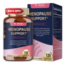 40-in-1 Menopause lisäravinteet naisille, Multi hyöty & täydellinen musta Cohosh kuumille välähdysten, yöhietteet & hormone Balance, w/ Probiootit, DIM, Vitex, Dong Quai, punainen Clover ja enemmän, 120 Vegan Caps
