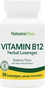 Natures Plus B12 Herbal Lozenges (Metyylicobalamiini) - 1000 mikrog, 30 Sublingual Lozenges - Vadelma - Maksimi Imeytyminen Punainen Verisolu tuki - Energia Booster - Kasvisruokaa, Gluteeniton - 30 tarjoilu
