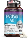 Kaibro Nutra D-asparagiinihappolisä miehille, 2440 mg D-asparagiinihappoa/annos, energia- ja testosteronituki, gluteeniton non-GMO, 180 vegan-kapselia