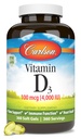 Carlson - D3- vitamiini, 4000 IU (100 mikrog), luu- ja immuuniterveys, kolekalsiferolilisä, gluteeniton D-vitamiinikapseli, 360 Softgelia