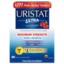 Uristat Ultra UTI Pain Relief -tabletit, nopea virtsatieinfektio Virtsakivun, polttamisen, kivun, urgenssin, enimmäisvahvuuden, karpalon makuaistin, 30 tablettia