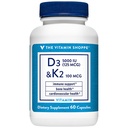 D3- ja K2-vitamiini - Immunosupport & Bone Health - 5 000 IU (60 kapselia)