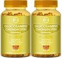 Glukosamiini Chondroitin Gummies MSM - 1500 mg Extra Strength yhteisen tuen, immuuni tuki - aikuisille, miehet & naiset, 60 kreivi, 2 pakkausta
