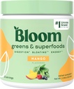 Bloom Nutrition Superfood Greens Powder, Dgestive Enzymes w/Probiootit & Prebiootit, Gut Health, Bloating Relief for Women, Klorella, 15 SVG (15 Servings (Pack of 1), Mango)