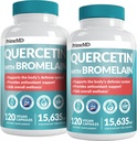 28-in-1 Quercetin ja bromelaiini Supplement - Quercetin 500 mg kapselit päivittäin immuunipuolustusta tukea - Quercetin kanssa C-vitamiini ja sinkki aikuisille Rikastettu D-vitamiini (120 ct, pakkaus 2)