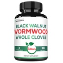 Satomi 5 in 1 Wormwood Capsules Supplement - with Black Walnut Cloves Turmeric and Berberine HCl - 90 Capsules - Immuunijärjestelmän ja digestion Health