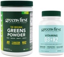 Vihreät First - Mint - 30 Tarjoilut - Vihreät Powder Superfood, 49 Superfoods, 15+ Organic Fruit & Vaccines, Dairy Free, Vegan & Non-GMO - 9.86 oz ja D3+K2 Vitamiinit, 60 Vihanneskapselit
