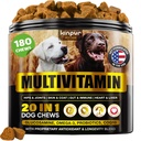 20-in-1 Dog Multivitamiini täydentää - immuniteetti, digestio, Joint ja Heart Health Support - Natural Dog Vitamiinit Biotin, Msm, Karpalo, Glukosamiini koirille - 180 Chews