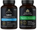 Antiikin ravitsemus SBO Probiootit Kapselit, lopullinen, 60 kreivi + digestiivinen entsyymit kapselit, 90