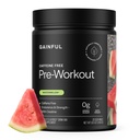 Ginful Comfeine Free Pre workout jauhe Creatiini, Watermelon Flavor, tukee vahvuus, Endurance, & Recovery, BCAAs, Beta Alanine, L-sitruliini, Ei keinotekoisia ainesosia, 20 tarjoiluja