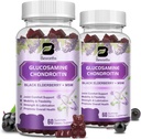 (2 pakkaus) Glukosamiini Chondroitin Gummies, Extra Strength yhteinen tuki täydentää MSM & Elderberry liikkuvuutta ja joustavuutta, antioksidantti tuki miehille ja naisille, 120 Gummie