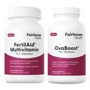 Lannoitteet naisille & Ovaboost Combo, naisten hedelmällisyys täydentää & luonnollinen hedelmällisyys vitamiini Myo-Inositoli, Vitex & vitamiinit tukemaan ovulaatiota, syklin sääntöjen ja munan laatu, 1 kuukausi tarjonta
