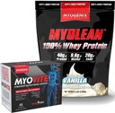 Myogenix Myovite Multivitamiini & Myolean Vanilla Whey Protein Bundle 40g High-Protein Whey Tuki Energia, Lihaksen kasvu ja elpyminen