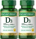 Nature's Bounty D3-vitamiini, Immuuni- ja luutuki, 5000IU, Rapid Release Softgels, 150 Ct (pakkaus 2)