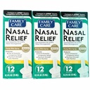 FamilyCare Nesal Relief Spray, Pump Mist, Anti-tiputuksen, vaikea ruuhkautuminen, (Oxymetatsoliini HCI) 12 tuntia, 3 pakkaus
