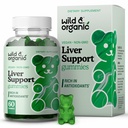 Wild & Organic Liver Support Gummies - Milk Thistle, Voikukka juuriuute maksan Cleanse Detox - 60 Silymarin Milk Thistle Gummies - Vegan, ei-GMO kasviperäisten täydentää.