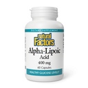 Luonnollinen tekijä Alfa-lipoiinihappo 400 mg, koko kehon antioksidantti tuki, 60 kapselia