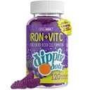 Silitysrauta C-vitamiinilla ja B12-kumilla (120 kreivi) Vital Red Blood Cell Formation Gum Drop Rypäleen Todellinen Pektiinin Fruit Chew Lisäravinteet Vegaani, ei-GMO, Gluteeniton ja Liivate