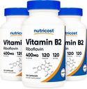 Nutricost B2-vitamiini (Riboflaviini) 400 mg, 120 kapselia (3 pullo)