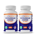 Vitamatic Kalium Iodide 65 mg per tarjoilu - 60 tablettia - Kilpirauhasen tuki - Kilpirauhasen pillereitä (60 Count (Pakki 2))
