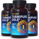 BioEmblem Turmeric Curcumin kliinisesti tutkittu TurmiPure - Joint Support, Terveitä Tulehdus Turmeric Lisäravinteet - 1 Pieni Cap Päivittäinen, 24x Enemmän imeytymistä kuin muut - Ei-GMO, 90 Tarjoilu