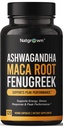 Natgown Ashwagandha Maca Root Sarviapilauute Kapselit täydentää miesten ja naisten - vegaanisia pillereitä - (120 Count)