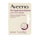 Aveeno Maximum Strength 1% Hydrokortisoni Anti-Itch Cream, Aloe ja E-vitamiini kutisevat ihottumasta, psoriaasista, Hyönteisbiitteistä, Myrkystä, Oak & Sumac & Detergents, 1 oz