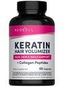 NeoCell Keratin Hair Volumizer Collagen, Amla Extract ja C-vitamiini, Hiukset ja iholisä, kapseli, 60 Count, 1 pullo