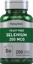 Piping Rock Yeast Free Selenium 200mcg 200 kapselia ... Kasvissyöjän täydennysosa ...