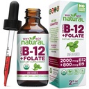 Miksi ei luonnon B12-vitamiinia Liquid Plus Folaatti - Organic sublingual Extra Strength Vegan Drops - Metyyli täydentää Folinic