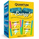 Quantum Energy Square - energiapatukka kofeiinilla & 10g proteiinia, terveellinen välipala Go - vegaaninen, gluteeniton, soijaton ja maitoton - Lajike 4-pakkaus