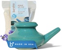 Baraka Nei Pot Tool Kit - Snoring & Saline Solution, Käsintehty keraaminen Astianpesukone Turvallinen 2oz Mineral Sea Salt nenän puhdistus & Sinus huuhtelu Täydellinen Allergia Relief aikuisille ja lapsille (Jade)