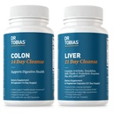 Tobias Colon 14 Day Cleanse & Liver 21 Day Cleanse Supplements, Fiber, Yrtit & Probiootit, Solarplasti, Artisokka, Milk Thistle, tukee Gut and Liver Health.