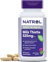 Natrol Milk Thistle 525 mg per tarjoilu, ruokavalio täydentää digestiivinen terveys, maito Thistle täydentää, 60 kapselia, 30 päivän tarjonta