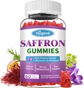 Sahrami Gummies - Sokeriton sahrami täydentää miesten naisten mielialatuki täydentää sahramiuute, intohimo kukka, magnesium ja vitamiinit rentoutumista, keskittyä, vadelma maku, 60
