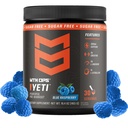 MTN OPS Yeti Pre-Workout Powder Energy Drink with Creatine, 200 mg kofeiini & BCAAs Beta Alanine, 30-serving Tub, Blue Vadelma