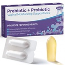 Vaginaalinen probiootti Suppositories, prebiootti Hyaluronihapon, teepuun ja C-vitamiinin kanssa, pH-tasapaino Tuki Formula Fights Kuivaus, Odor ja Epämukava, Palauta feminiinin terveys(12 Counts)