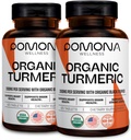 Pomona Wellness Organic Turmeric Supplement 2100 mg, USDA Organic, ei-GMO, Vegan, Turmeric Curcumin with Black Pepper for Imeytyminen, varten yhteinen tuki ja immuniteetti, 240 tablettia (2 pakkaus)