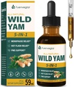 Kaikki kasviperäisiä nestepisaroita, Wild Yam Extract Chaste Berry, Sarviapila, Musta Cohosh Menopause Relief & PMS tuki. 2oz
